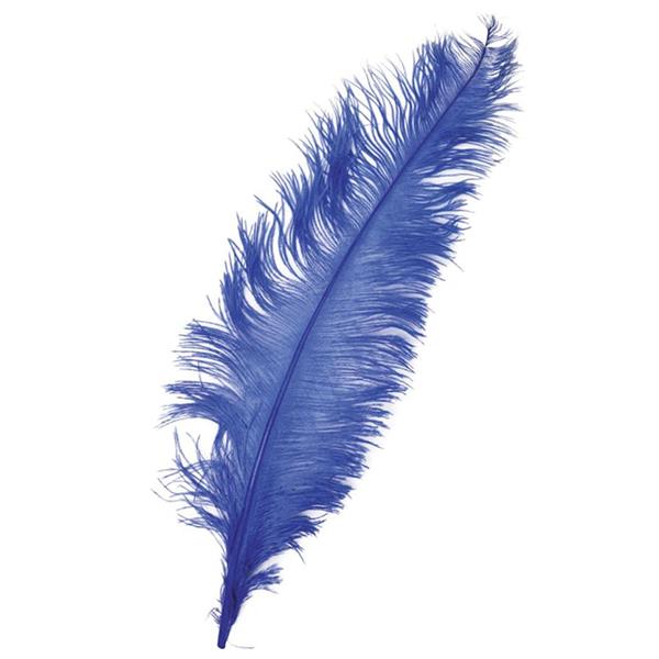 Pluma Azul Escuro, 50 cm