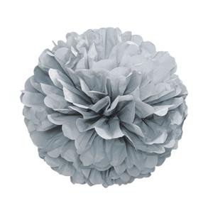 Pompom de Papel Cinzento, 40 cm