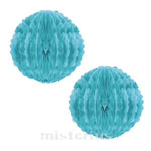 Pompons Papel Azul, 2 unid.
