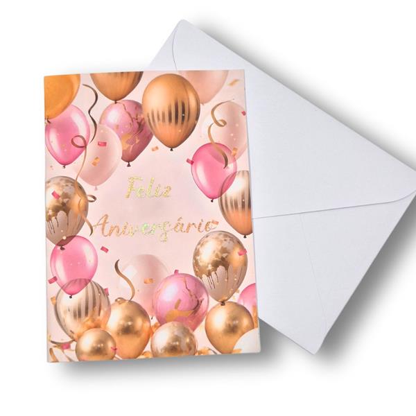 Postal Feliz Aniversário Rosa
