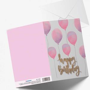 Postal Happy Birthday com Balões
