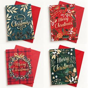 Postal Merry Christmas Vermelho