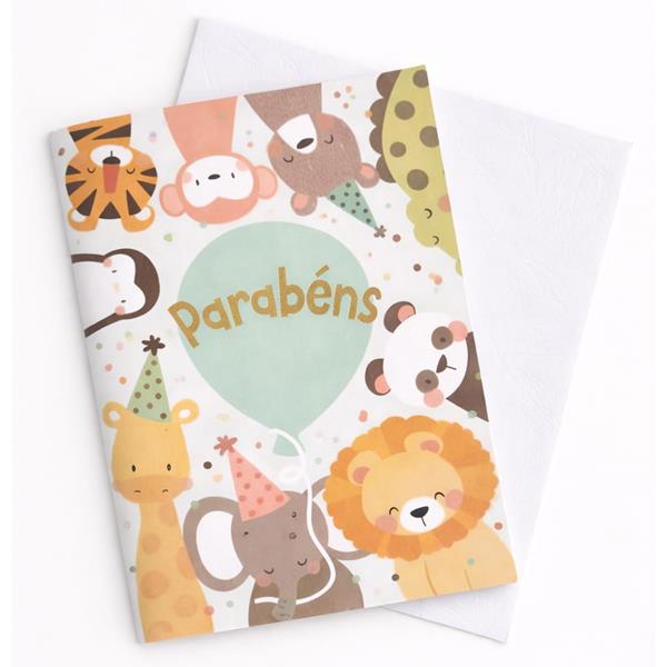 Postal Parabéns Animais da Selva