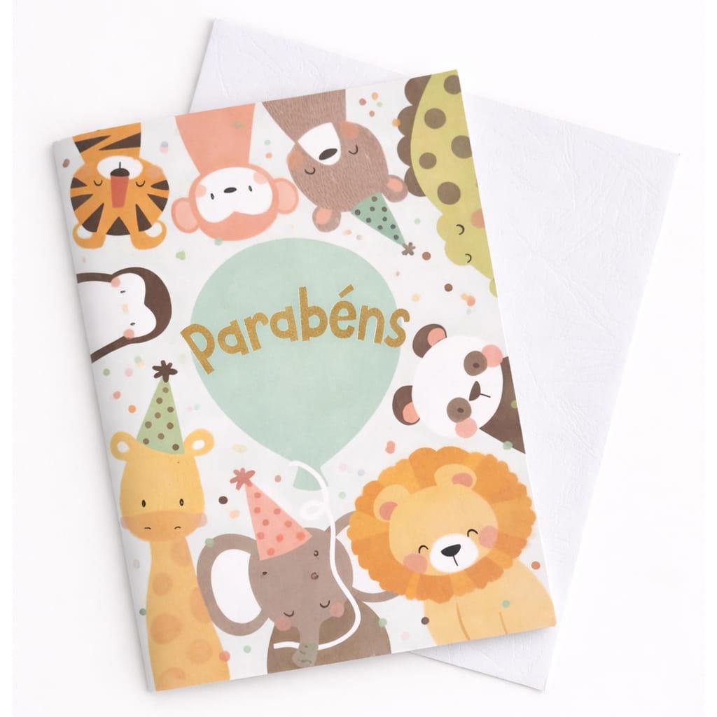 Postal Parabéns Animais da Selva