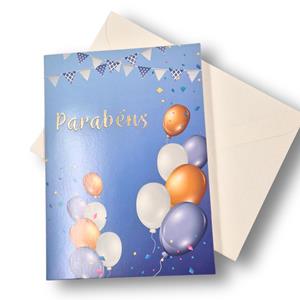 Postal Parabéns Azul