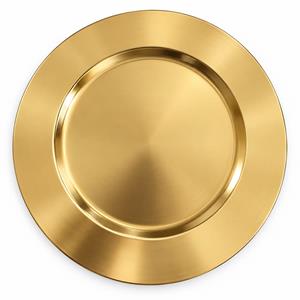 Prato Marcador Liso Dourado, 33 cm.