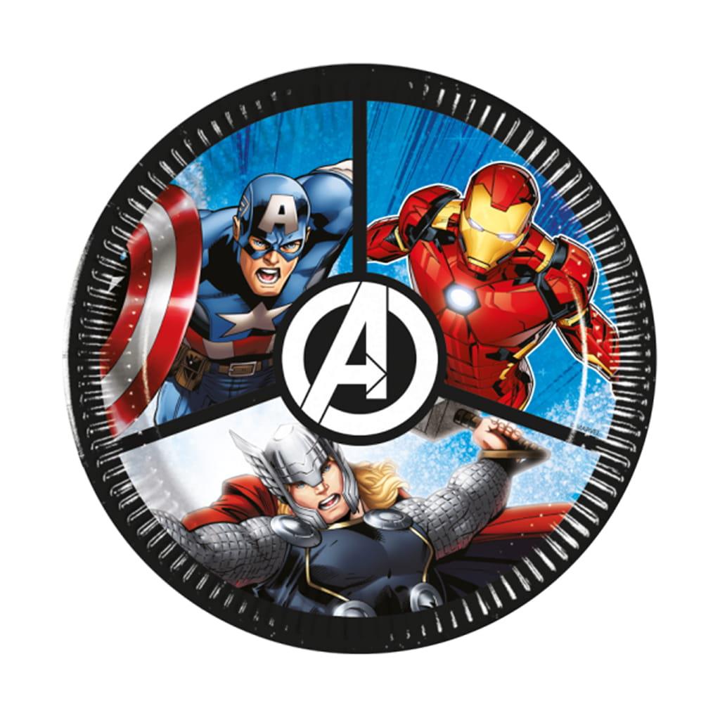 Pratos Avengers Evergreen, 20 cm, 8 unid. Pratos Avengers Evergreen, 20 cm, 8 unid.