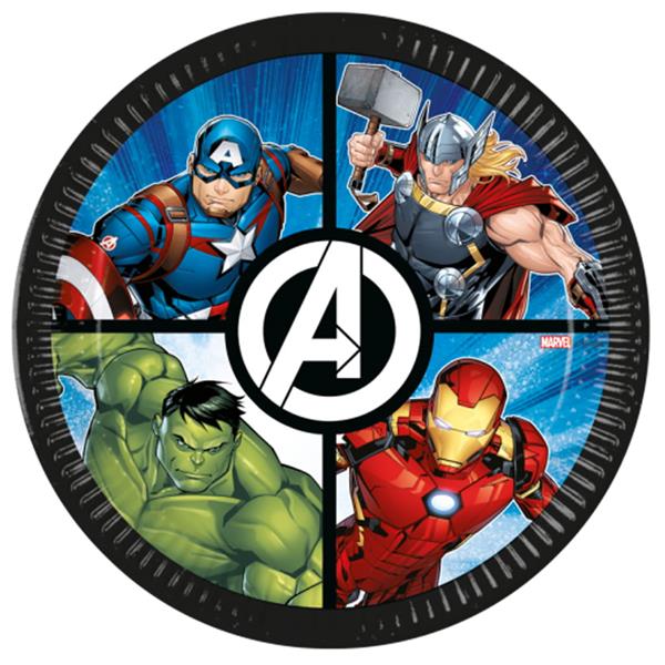 Pratos Avengers Evergreen, 23 cm, 8 unid. Pratos Avengers Evergreen, 23 cm, 8 unid.
