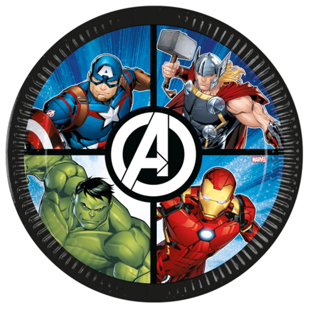 Pratos Avengers Evergreen, 23 cm, 8 unid.