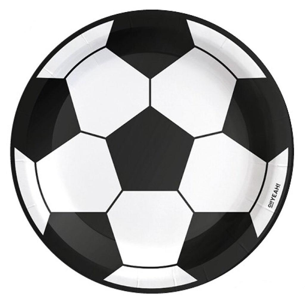 Pratos Bola de Futebol, 23 cm, 6 unid.