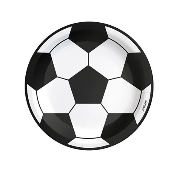 Pratos Bola de Futebol, 18 cm, 8 unid.