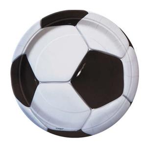 Pratos Bola de Futebol 3D, 17 cm, 8 unid.
