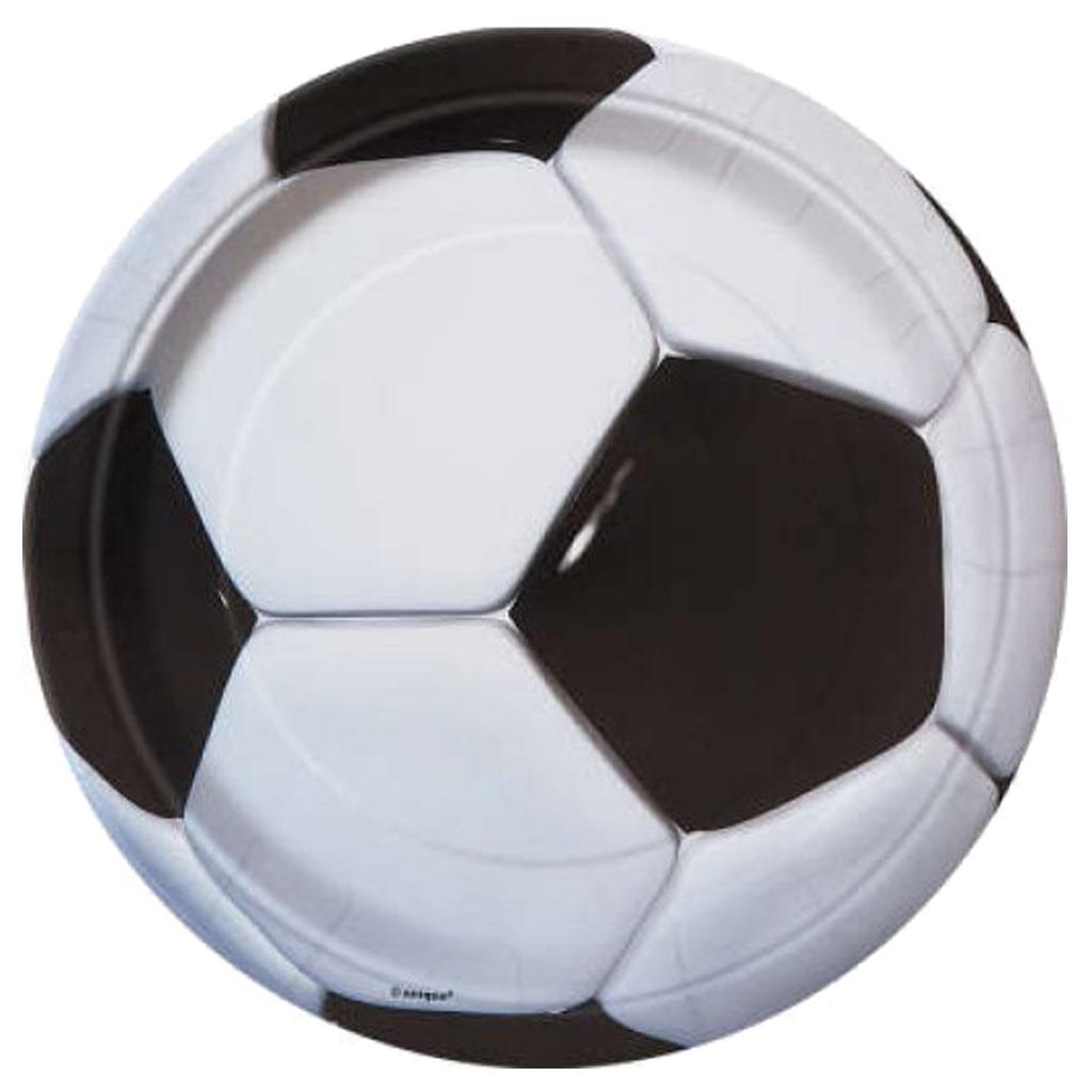 Pratos Bola de Futebol 3D, 23 cm, 8 unid.