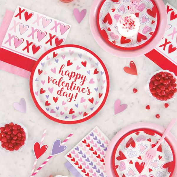 Pratos com Corações, 8 Unid.