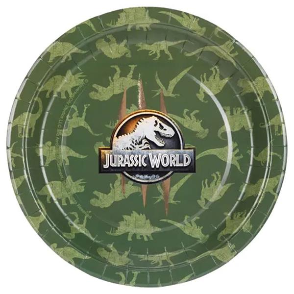Pratos Dinossauro Jurassic World, 23 cm, 6 unid.