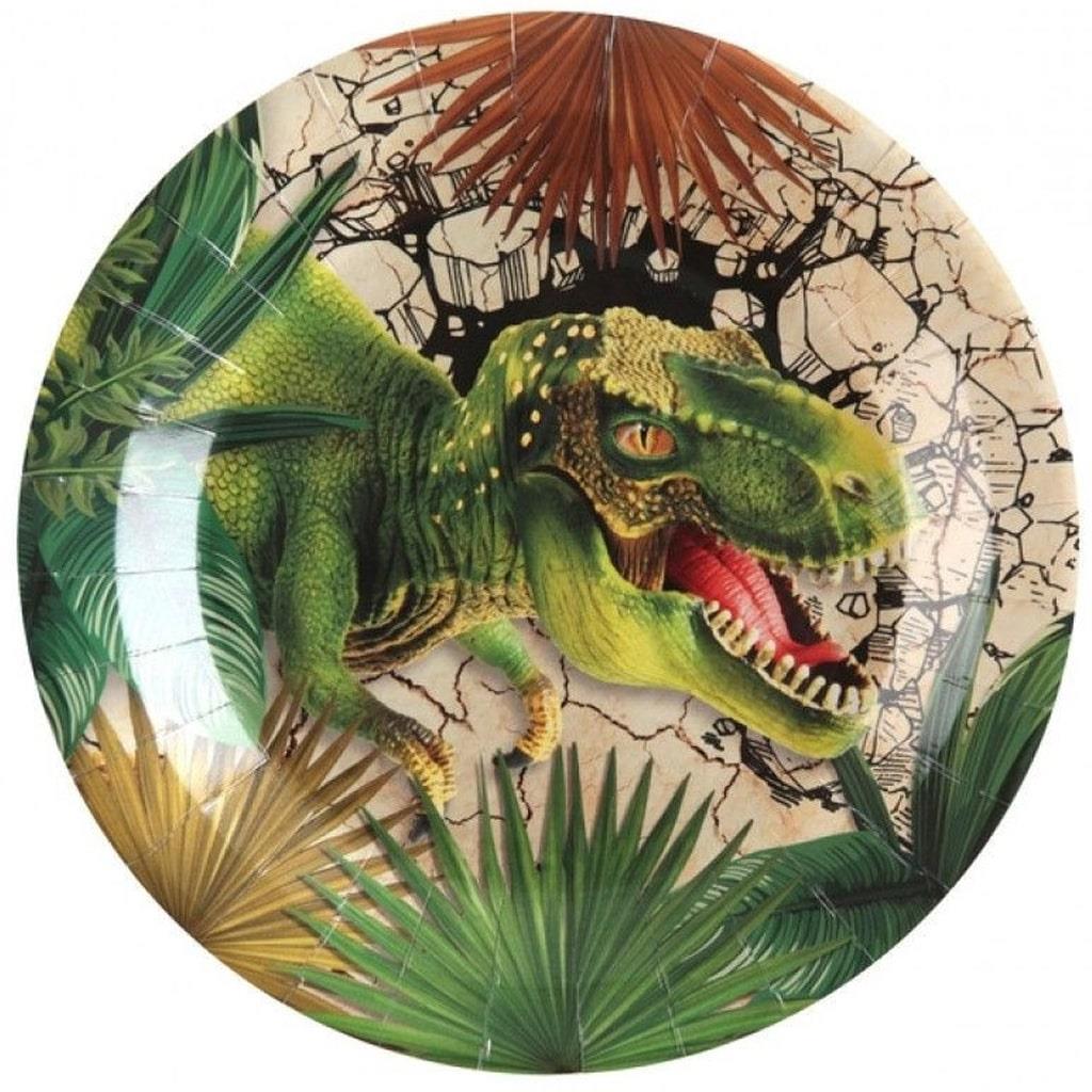 Pratos Dinossauros T-Rex, 22 cm, 10 unid.