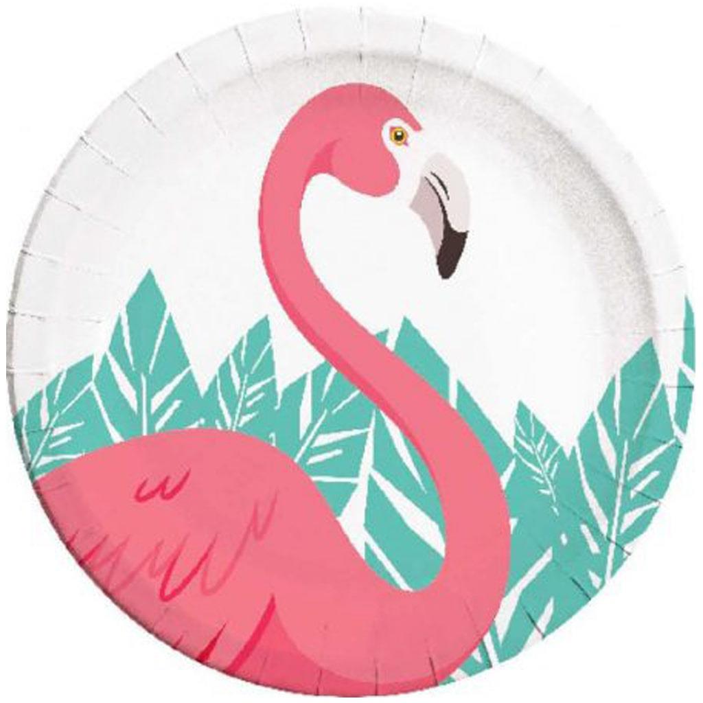 Pratos Flamingo, 23 cm, 8 unid.