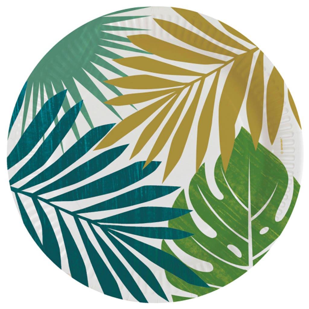Pratos Folhas de Palmeira, 23 cm, 8 unid.
