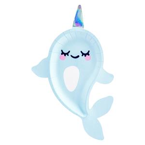 Pratos Golfinho Azul 29 Cm, 6 Unid.