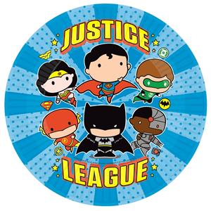 Pratos Liga da Justiça, 23 cm, 8 unid.
