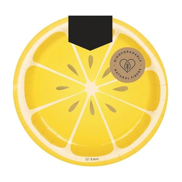 Pratos Limão de Verão, 18 cm, 8 unid.