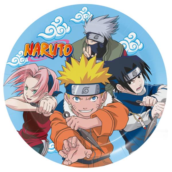 Pratos Naruto, 23 cm, 8 unid.