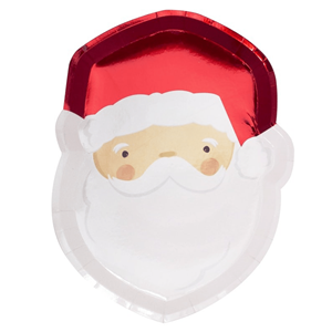 Pratos Pai Natal, 29 Cm, 8 Unid.