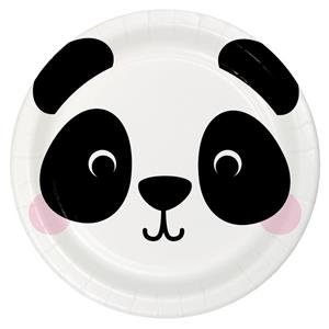 Pratos Panda Face, 22 cm, 8 unid.