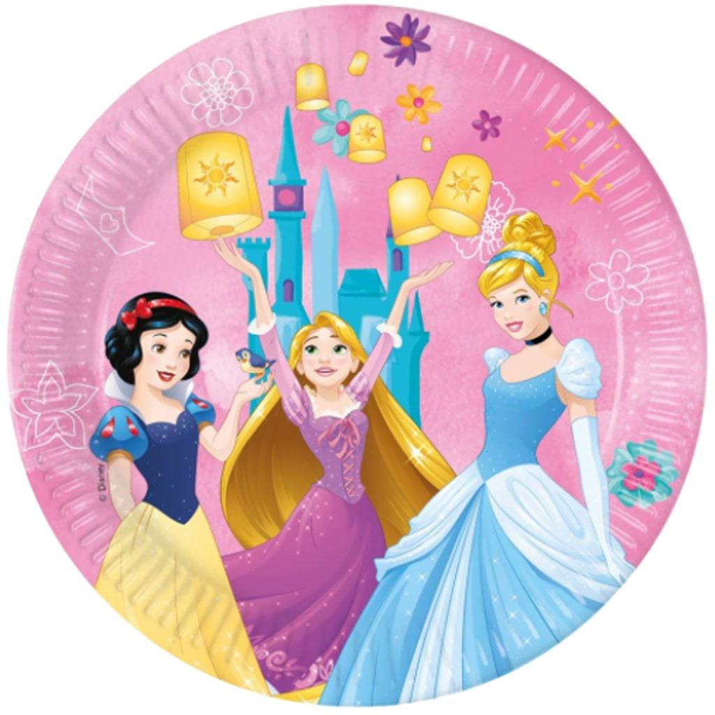Pratos Princesas Disney Live Your Story, 23 cm, 8 unid.