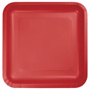 Pratos Quadrados Vermelho, 14 un