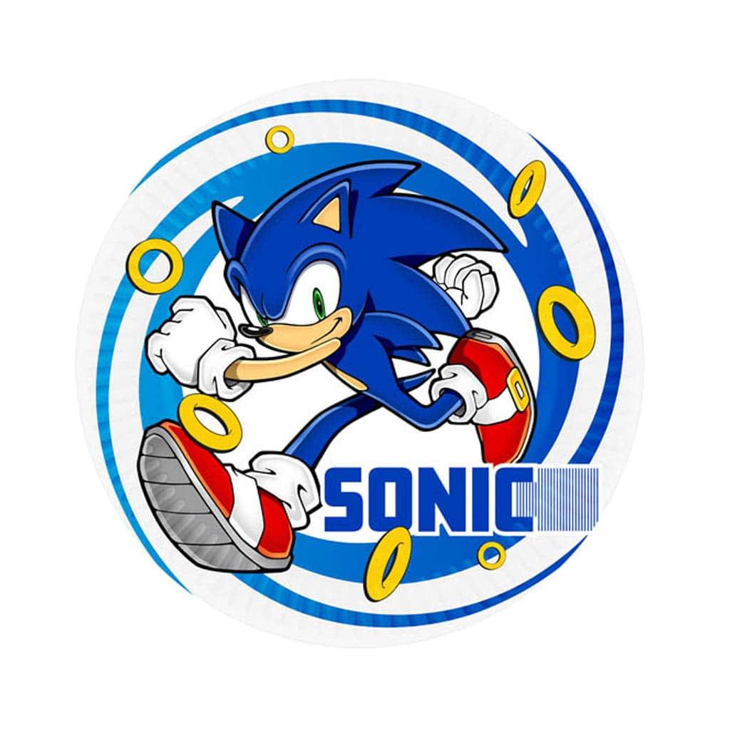 Pratos Sonic The Hedgehog, 19 cm, 8 unid.