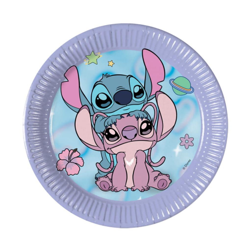 Pratos Stitch e Angel Cute, 20 cm, 8 unid. Pratos Stitch e Angel Cute, 20 cm, 8 unid.