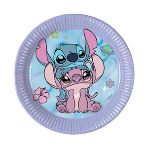 Pratos Stitch e Angel Cute, 20 cm, 8 unid. Pratos Stitch e Angel Cute, 20 cm, 8 unid.