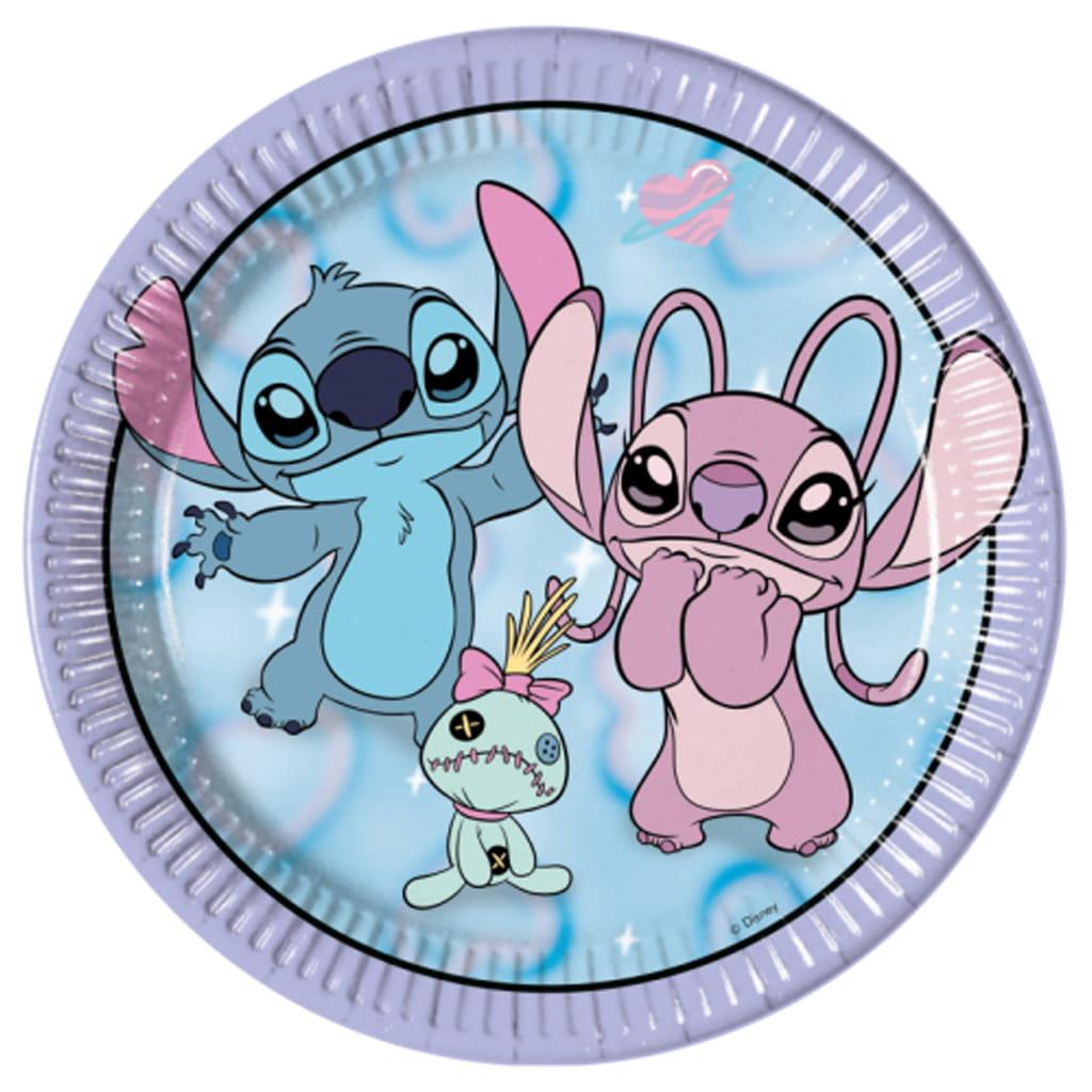 Pratos Stitch e Angel Cute, 23 cm, 8 unid.