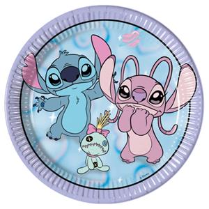 Pratos Stitch e Angel Cute, 23 cm, 8 unid. Pratos Stitch e Angel Cute, 23 cm, 8 unid.