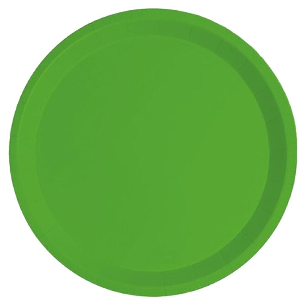 Pratos Verde Fluorescente, 20 cm, 8 unid.