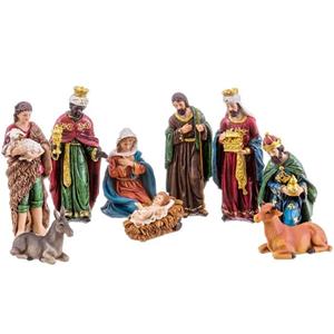 Presépio de Natal Nascimento de Jesus em Poliresina, 9 Figuras, 16 cm