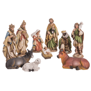 Presépio de Natal, Poliresina, 10 Figuras, 15 Cm