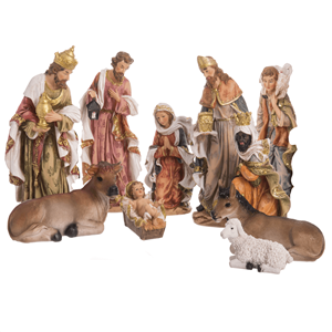Presépio de Natal, Poliresina, 10 Figuras, 40 Cm