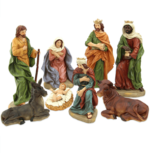 Presépio de Natal, Poliresina, 10 Figuras, 54 Cm