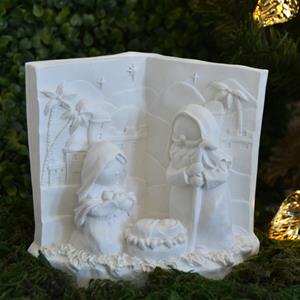 Presépio Livro Sagrada Família em Marfinite, 13 cm