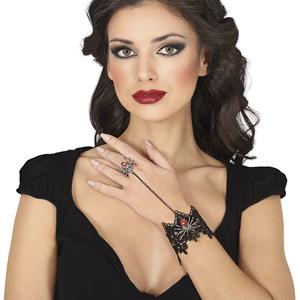 Pulseira Bordada com Anel Aranha