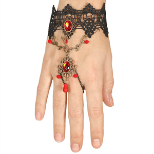 Pulseira Rendada com Rubis