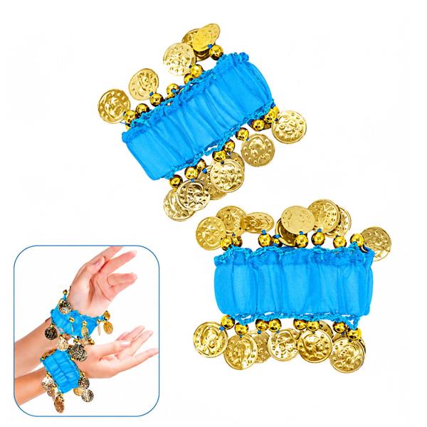 Pulseiras Dança do Ventre Azuis com Moedas