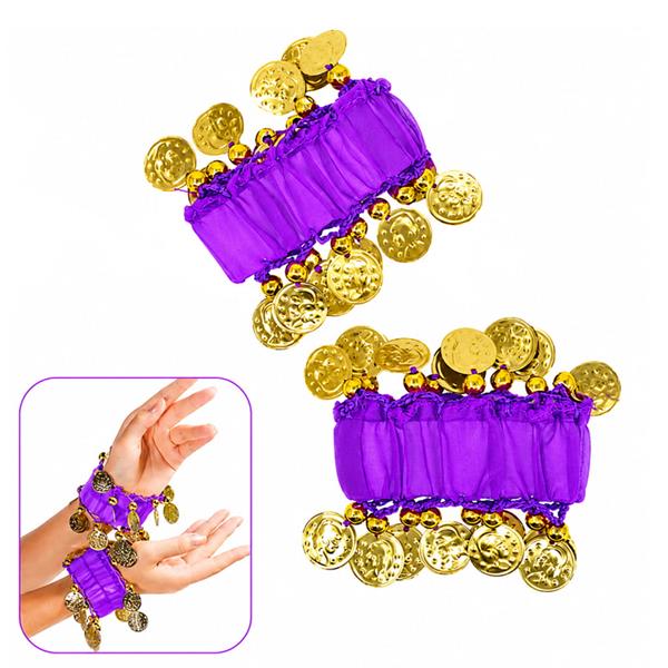 Pulseiras Dança do Ventre Roxas com Moedas