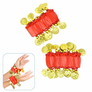 Pulseiras Dança do Ventre Vermelhas com Moedas