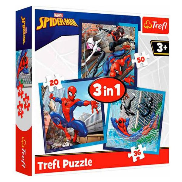 Puzzles 3 em 1 Spiderman Marvel