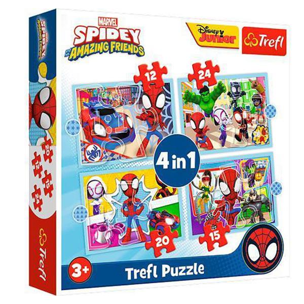 Puzzles 4 em 1 Spidey Marvel Puzzles 4 em 1 Spidey Marvel