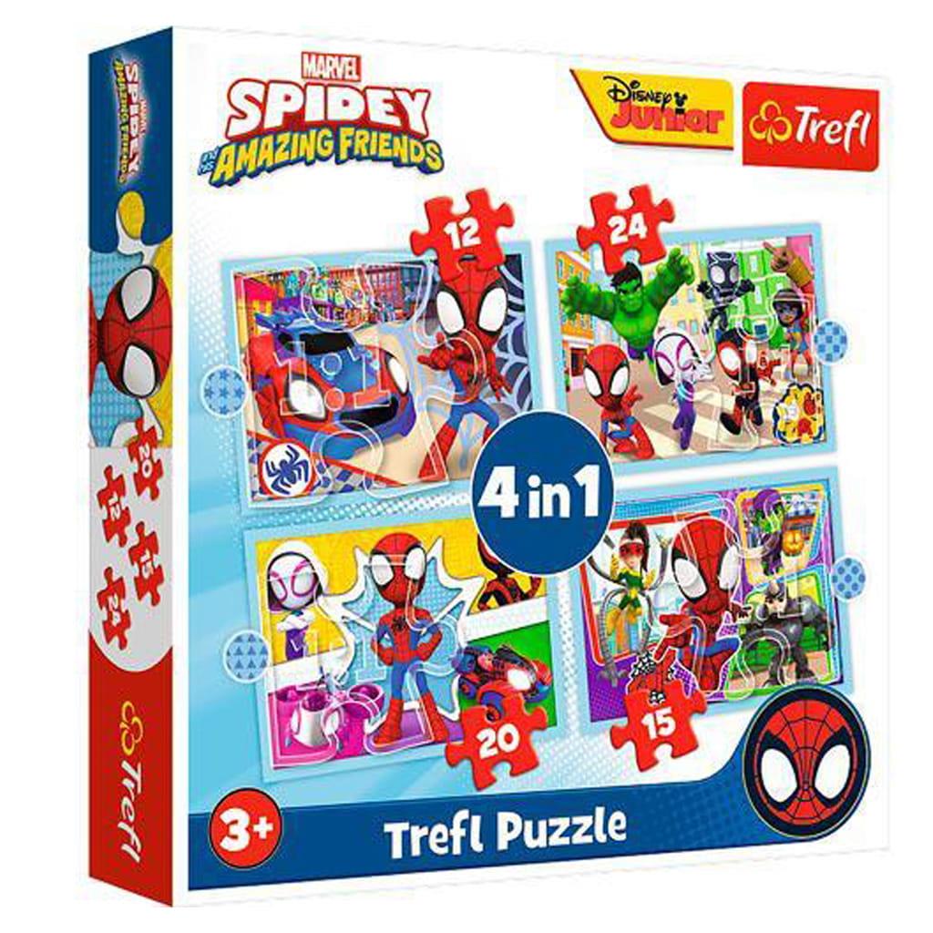 Puzzles 4 em 1 Spidey Marvel Puzzles 4 em 1 Spidey Marvel