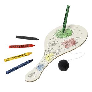 Raquete de Madeira para Pintar e com Bola